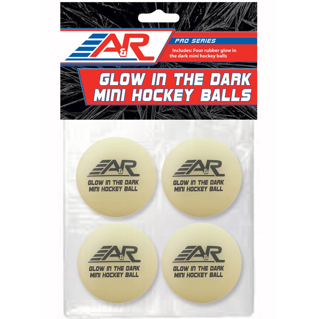 A&R Glow In the Dark Mini Hockey Balls (4Pack)