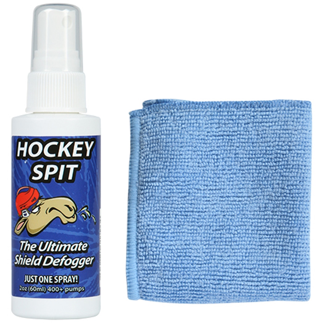 A&R Spit AntiFog Hockey Helmet Visor/Shield Spray with Chamois